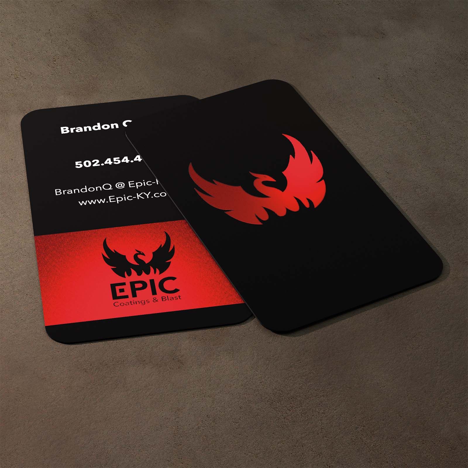 Epic Coatings and Blast Business Cards