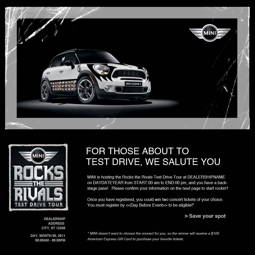 MINI Rocks the Rivals Microsite Screenshot